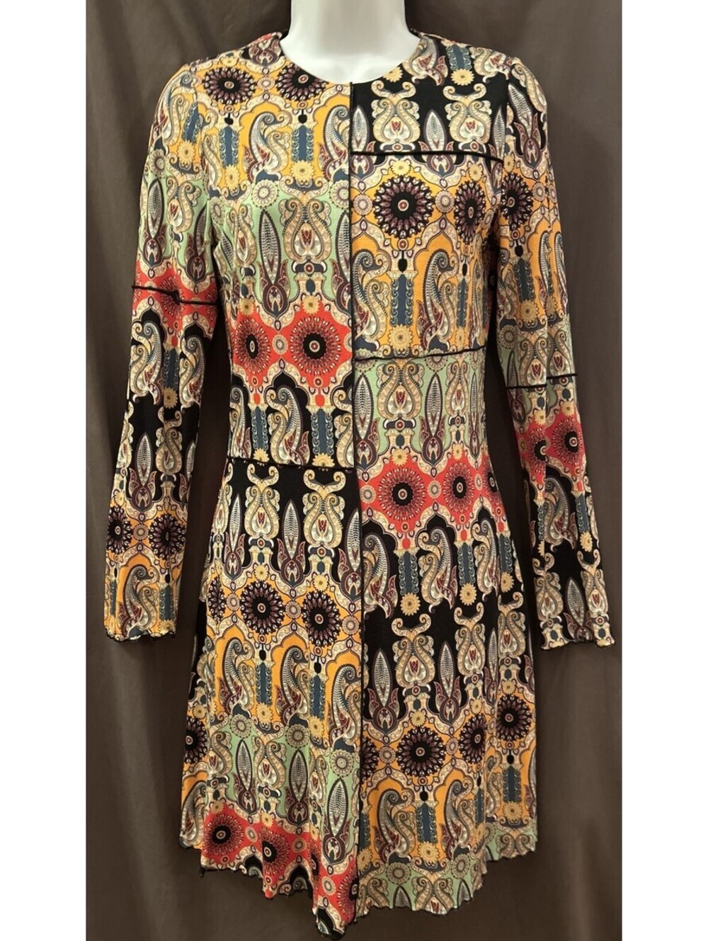 Alice & Olivia Delors Patchwork Paisley Mini Dress SZ 6